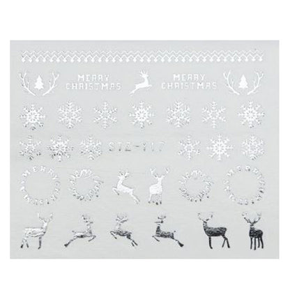 Gold or Silver Nail Art Christmas Decals