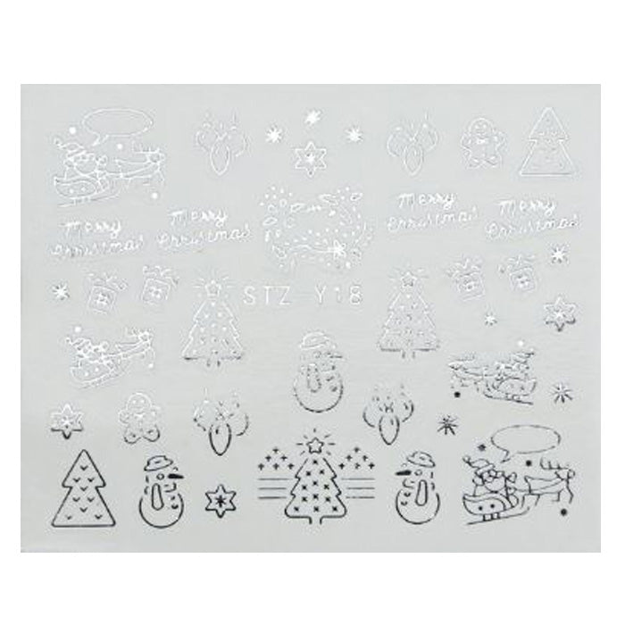 Gold or Silver Nail Art Christmas Decals