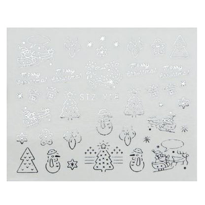 Gold or Silver Nail Art Christmas Decals