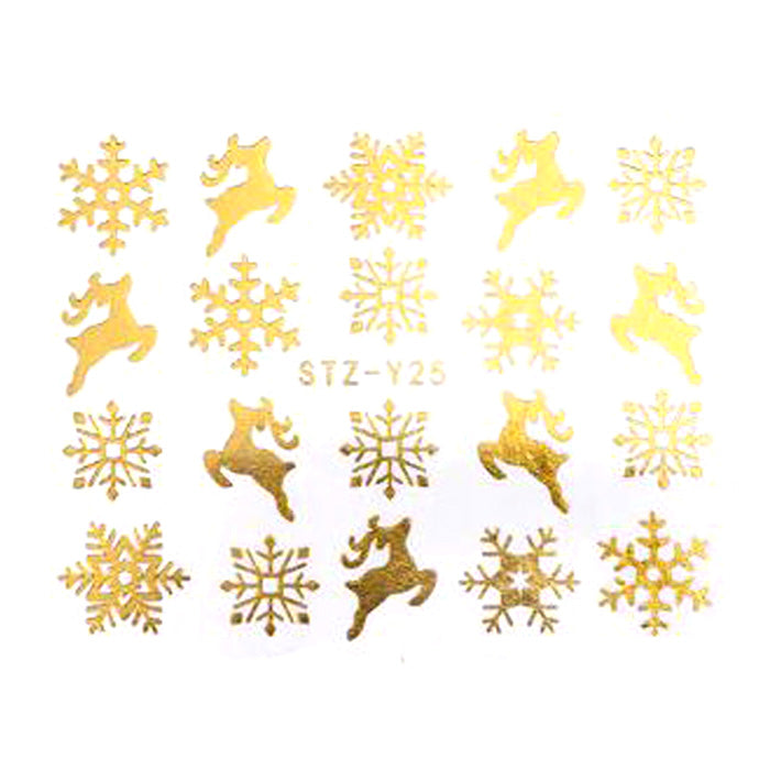 Gold or Silver Nail Art Christmas Decals