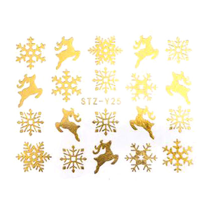 Gold or Silver Nail Art Christmas Decals