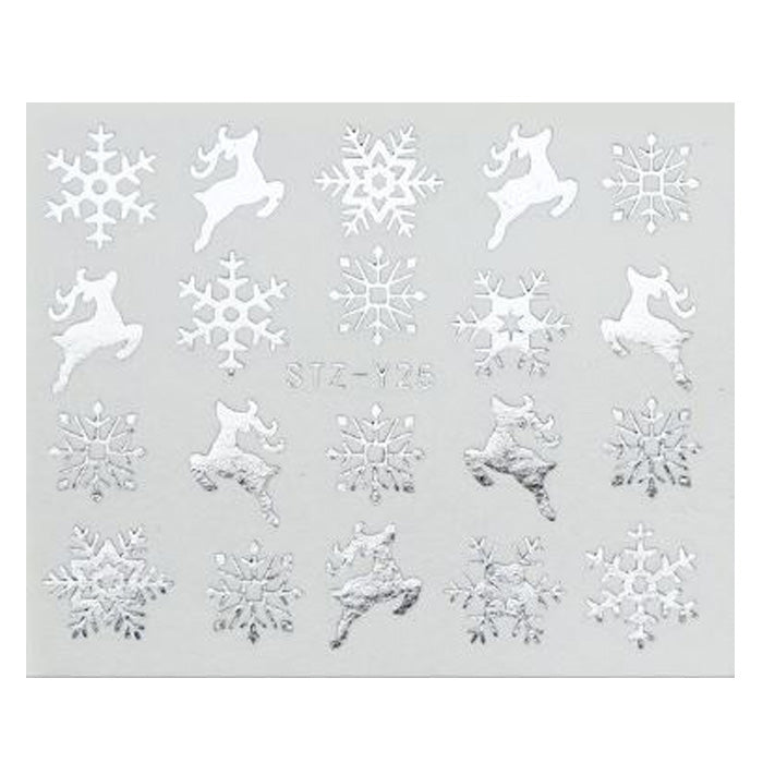 Gold or Silver Nail Art Christmas Decals