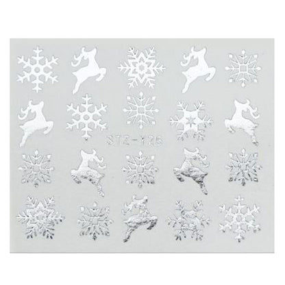 Gold or Silver Nail Art Christmas Decals