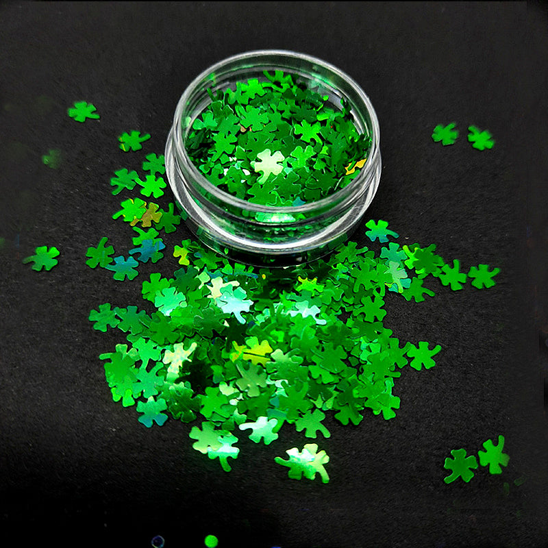 Four Leaf Clover Leaves Nail Glitter