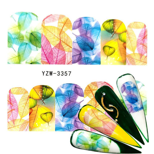 Colourful Leaf Nail Wraps