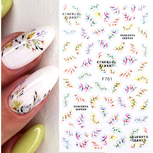 Colourful Leaves Nail Stickers