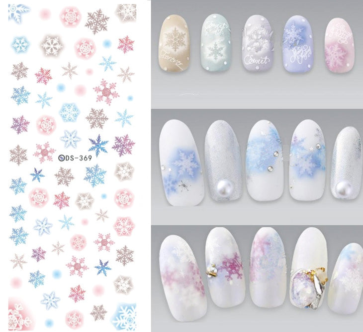 Colourful Snowflakes Nail Water Decals