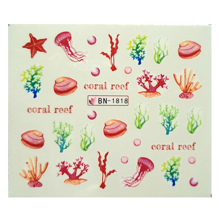 Coral Reef Nail Water Decals