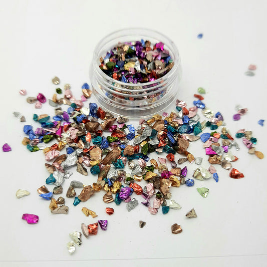 Crushed Glass Nail Art, Mixed Colours