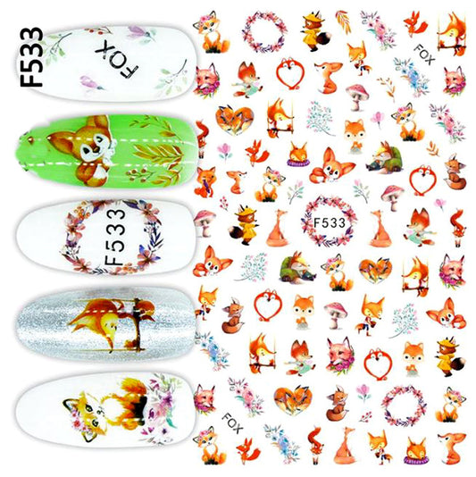 Cute Foxes Nail Stickers