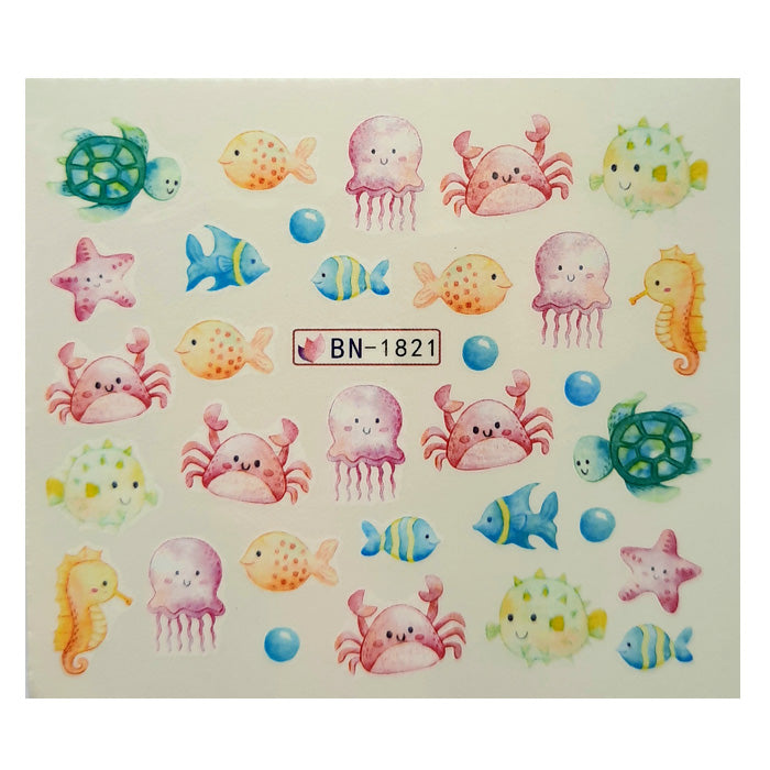 Cute Sealife Nail Water Decals