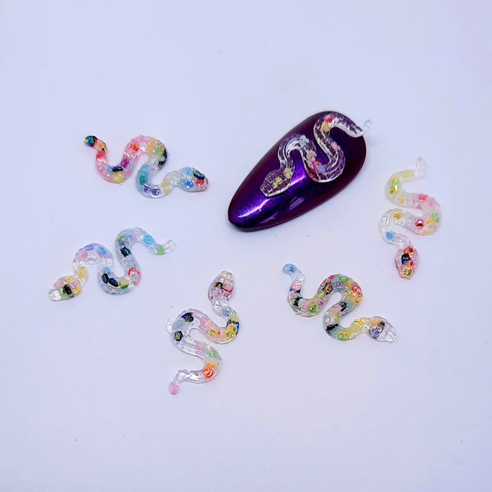 Cute Snake Nail Charms x 10