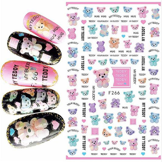 Cute Teddy Nail Stickers