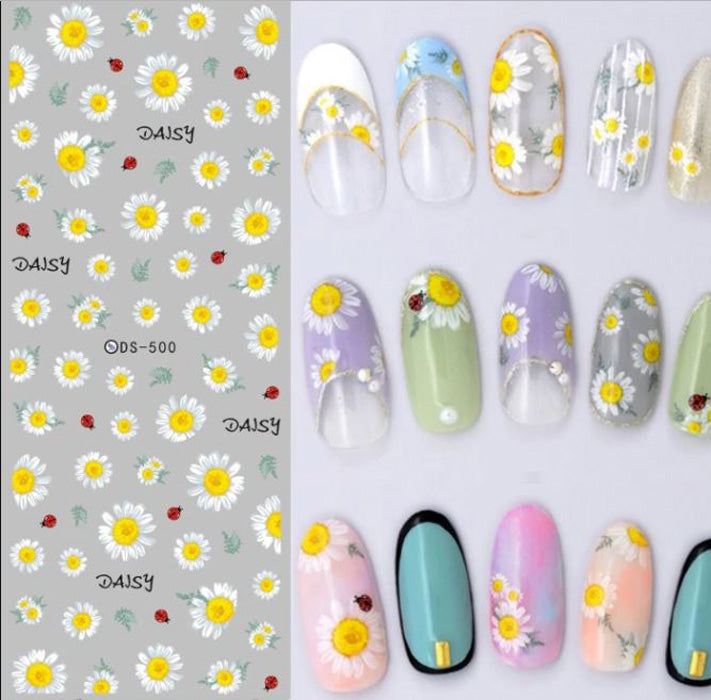 Décalcomanies à l'eau pour ongles Daisy