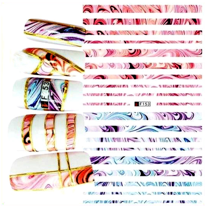 Fabulous swirly lines nail stickers.