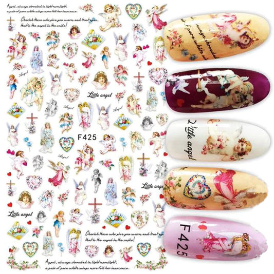 Hearts, Cupids + Angels Nail Stickers