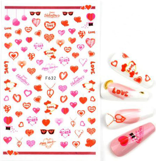 Love Heart Nail Art Stickers