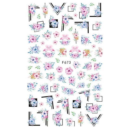 Pastel Flowers + Angles Nail Stickers