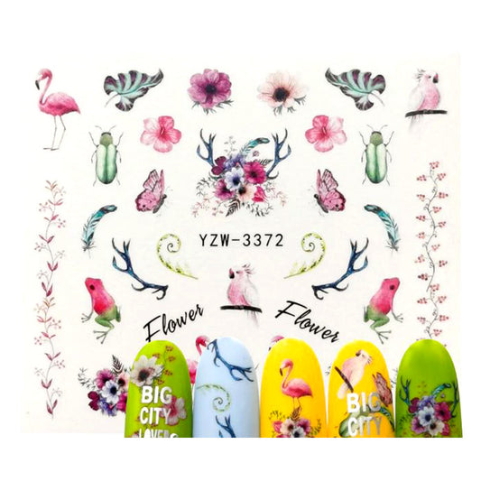 Flamingo, Frogs + Flowers Decals