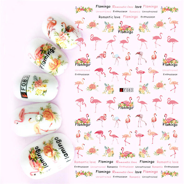 Self Adhesive Flamingo Nail Stickers