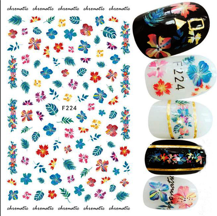 Self-Adhesive Exotic Flowers Nail Stickers