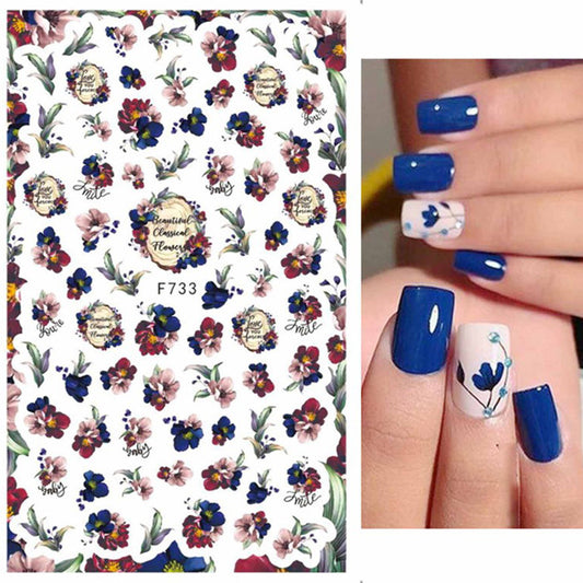 Beautiful Classical Flowers Nail Stickers