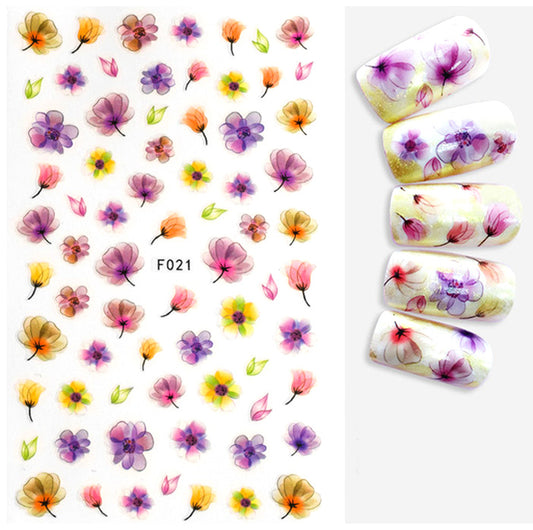 Beautiful flower nail sickers