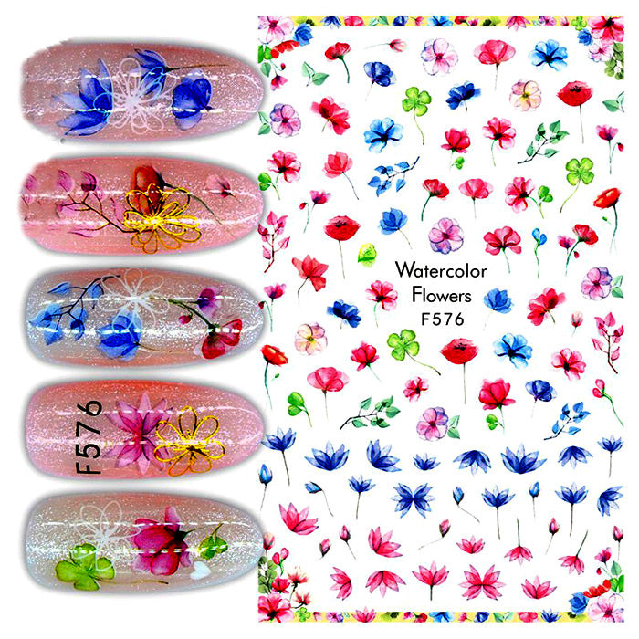 Beautiful floral nail stickers