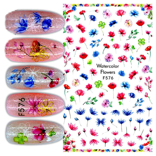 Beautiful floral nail stickers