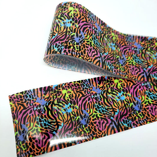 Funky Neon Animal Print Foil