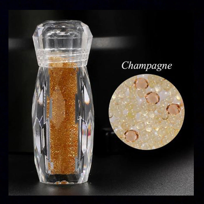 Nail Caviar Beads, Champagne Glass with Micro Crystals