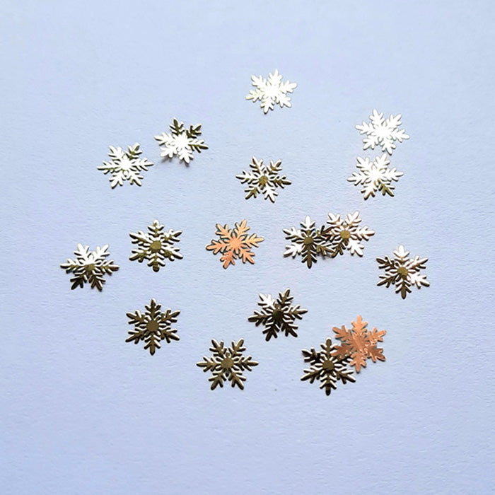 Gold Snowflakes Metal Nail Slices x 20