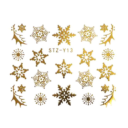 Gold or Silver Nail Art Christmas Decals