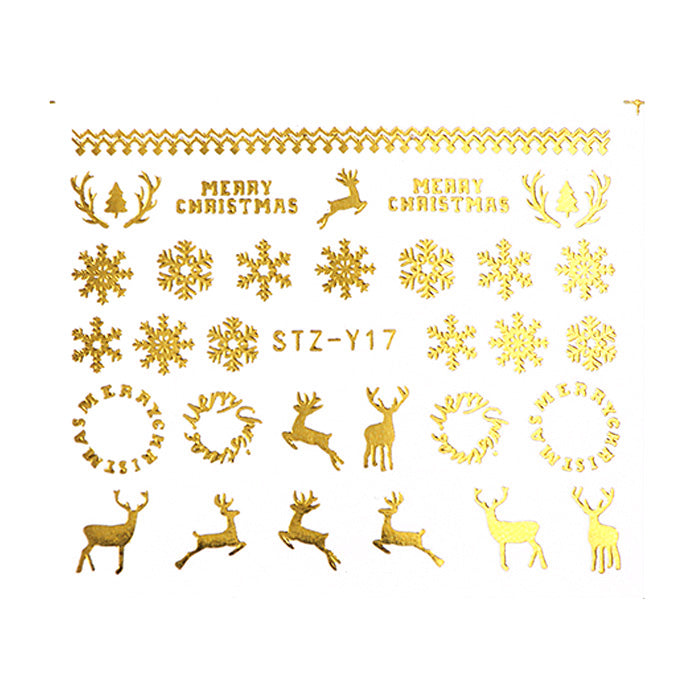 Gold or Silver Nail Art Christmas Decals