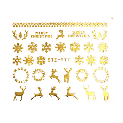 Gold or Silver Nail Art Christmas Decals