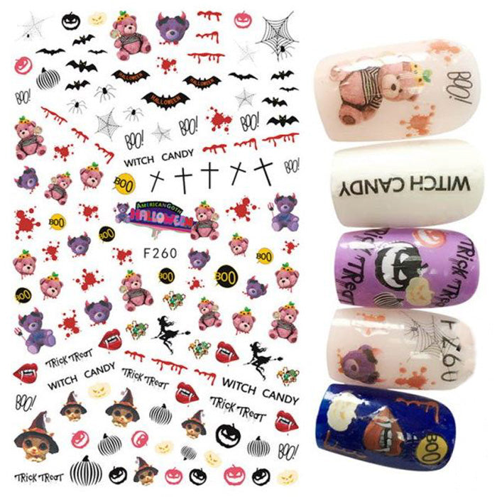 Halloween Teddy Nail Stickers