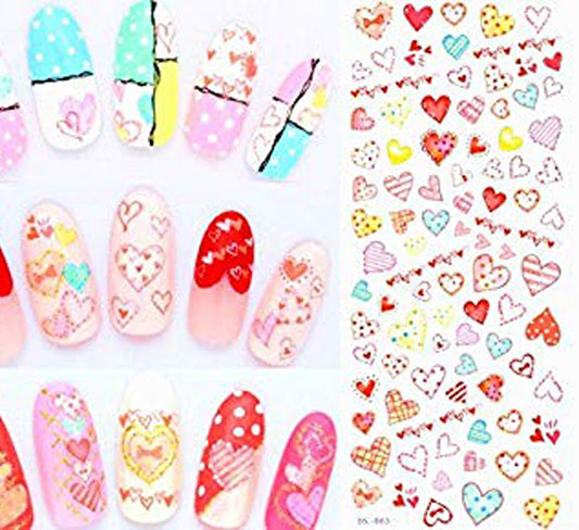 Décalcomanies à l'eau pour ongles Love Hearts