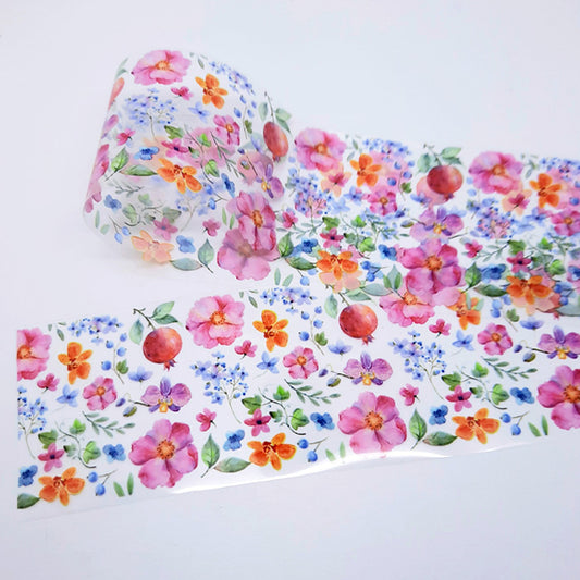 Floral-patterned nail art foil on a white background