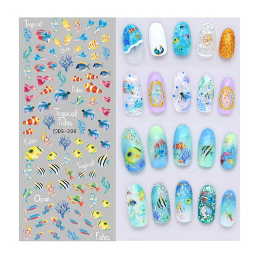 Tropical Fish Nail Water Decals