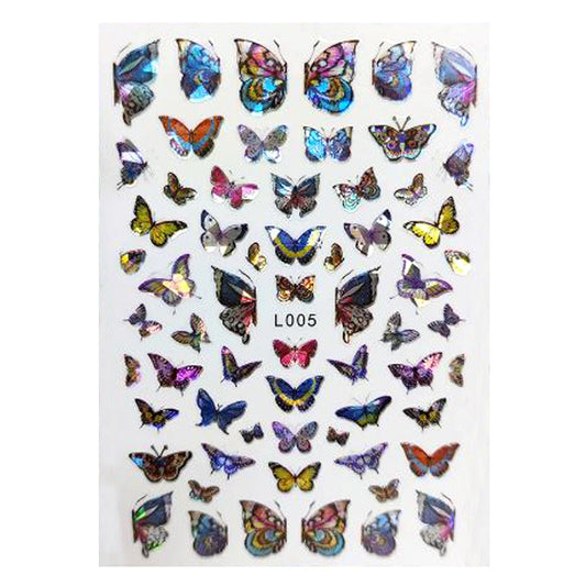 Butterfly Laser Nail Stickers L005