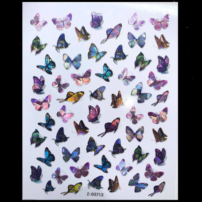 Butterfly Laser Nail Stickers D3713