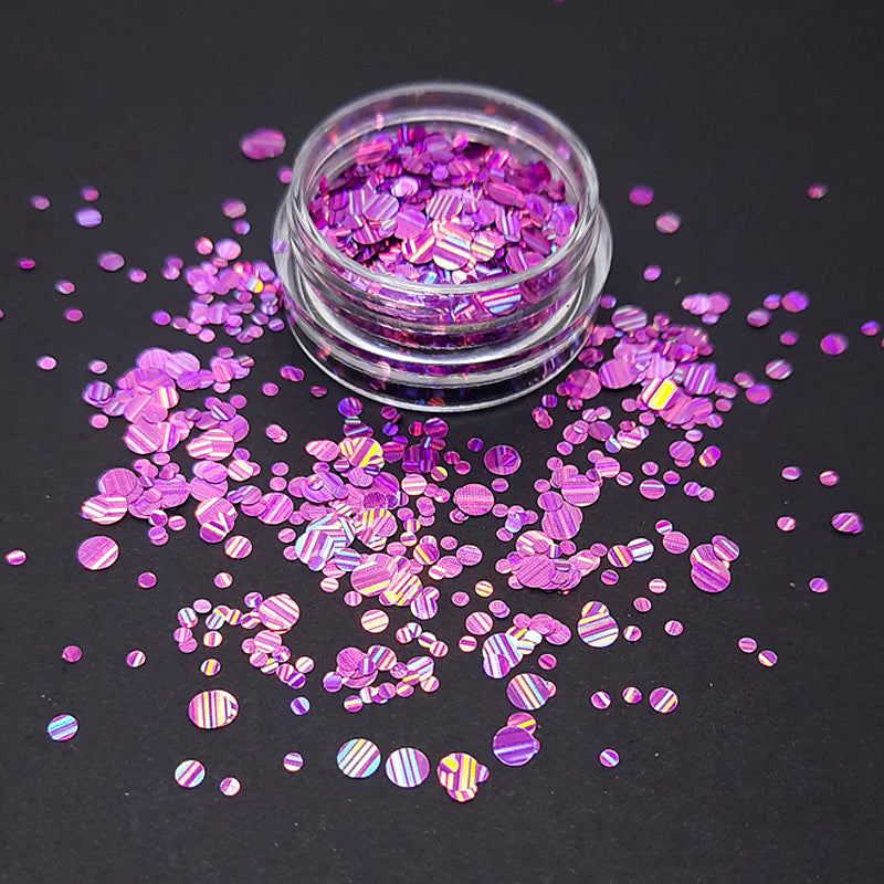 Paillettes holographiques pour ongles, rose