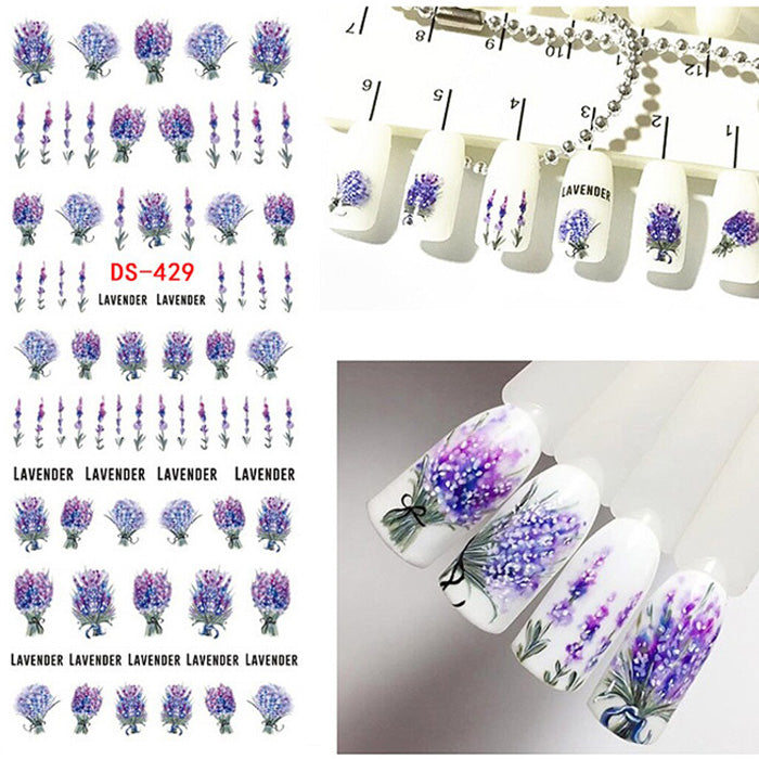 Lavender Nail Water Decals