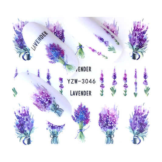 Lavender Bunches Nail Water Decals