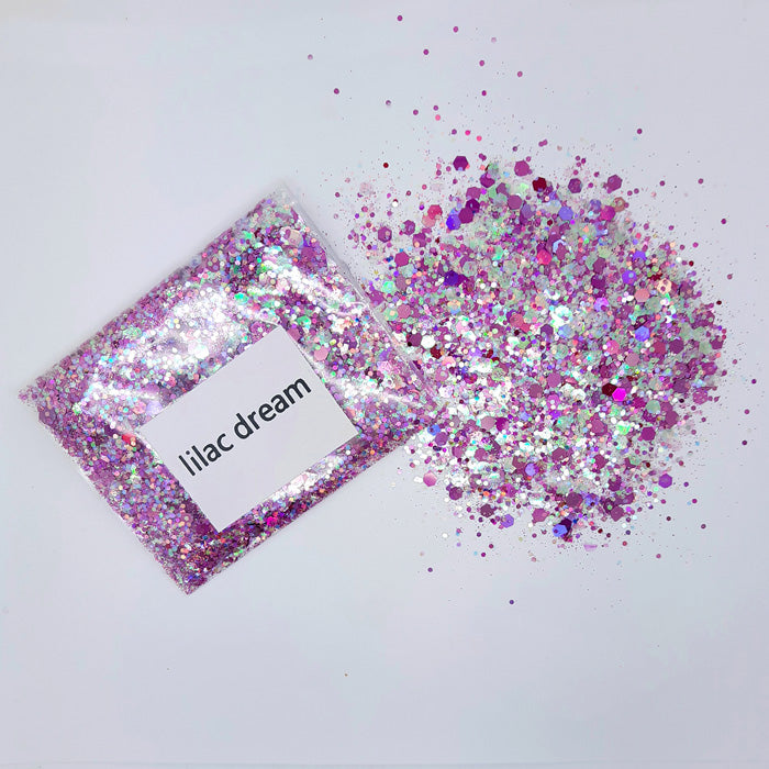 Chunky Hexagon Glitter Mix 'Lilac Dream'