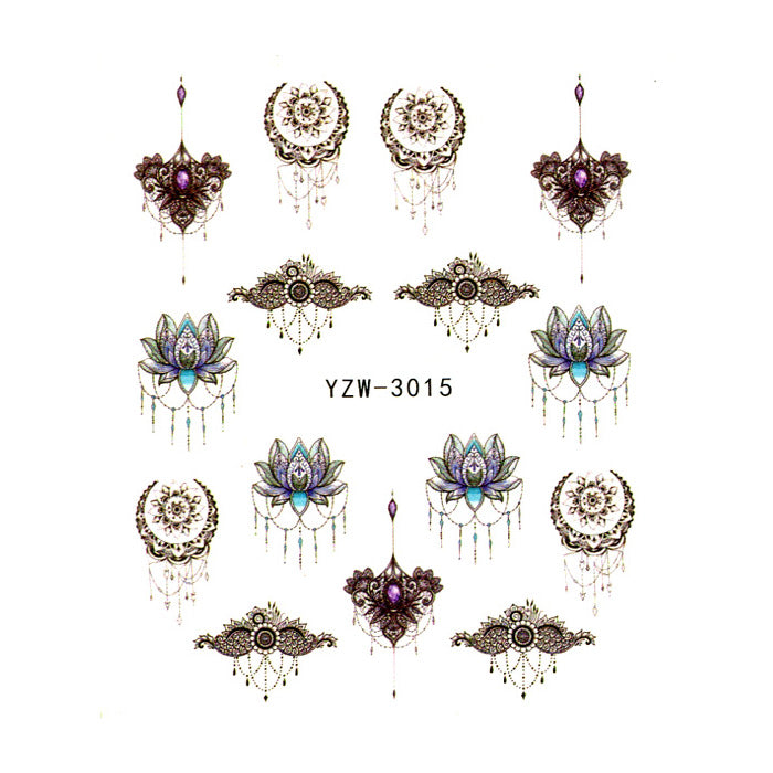 Lotus Chandelier Nail Water Decals. Stunning intricate designs.
