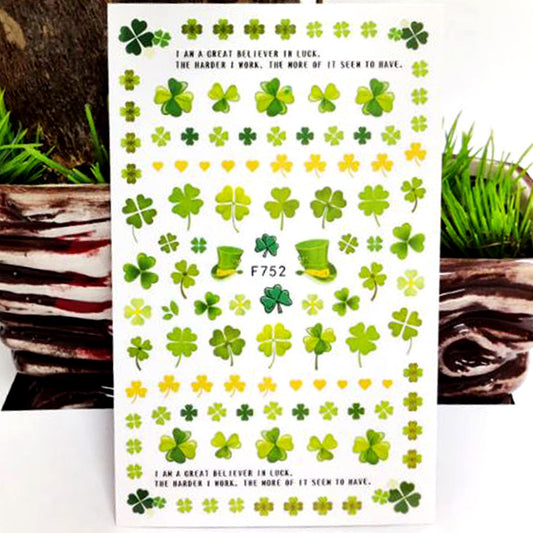 Lucky Clover Shamrock Nail Stickers