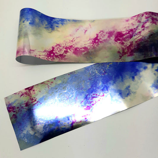 Metallic Dream Nail Transfer Foil. And what a dream this is; beautiful colours on this foil, and transfers so easily.

Supplied in 4cm x 100cm lengths.