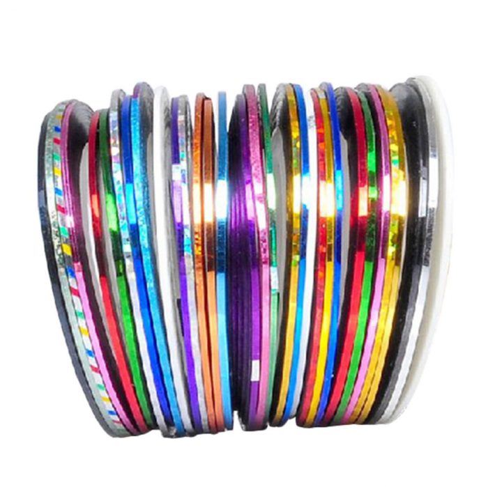 10 x Rolls Striping Tape, Mixed Colours