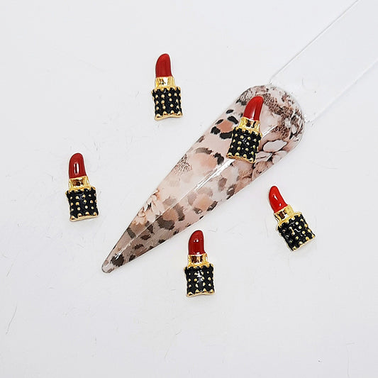 Lipstick shaped nail art charms 